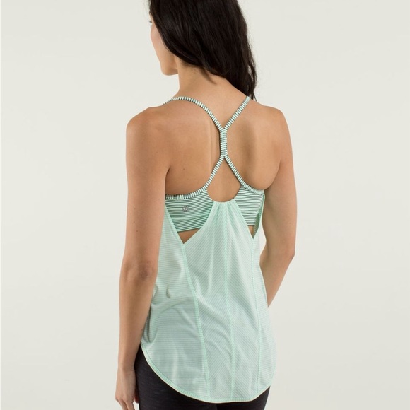 lululemon athletica Tops - Lululemon Roll Out Tank Heathered Fresh  Teal / Mini Hyper Stripe Fresh Teal 6